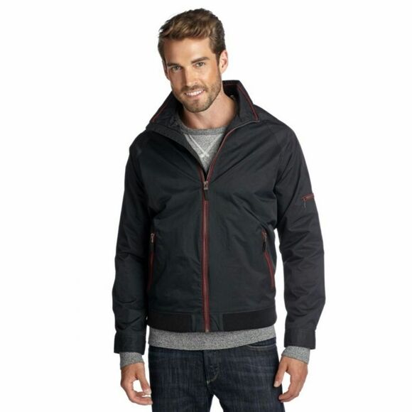 New! TOMMY BAHAMA Catamaran Cruiser Men's Black Jacket Size XXL 2XL Zip-Front - Picture 2 of 3
